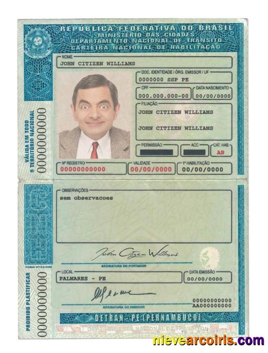 Brazil (Detran-Pe, Pernambuco) driving license